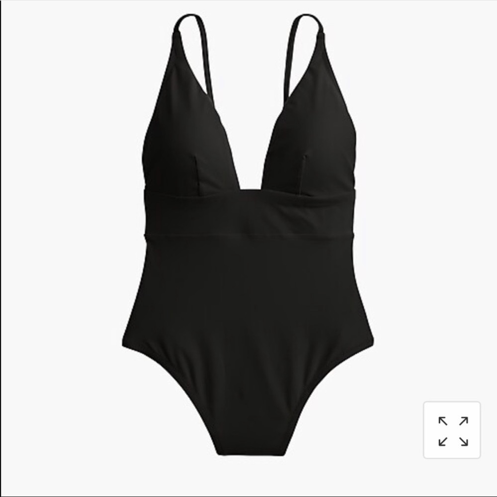 j crew deep v one piece nwt size 8 black